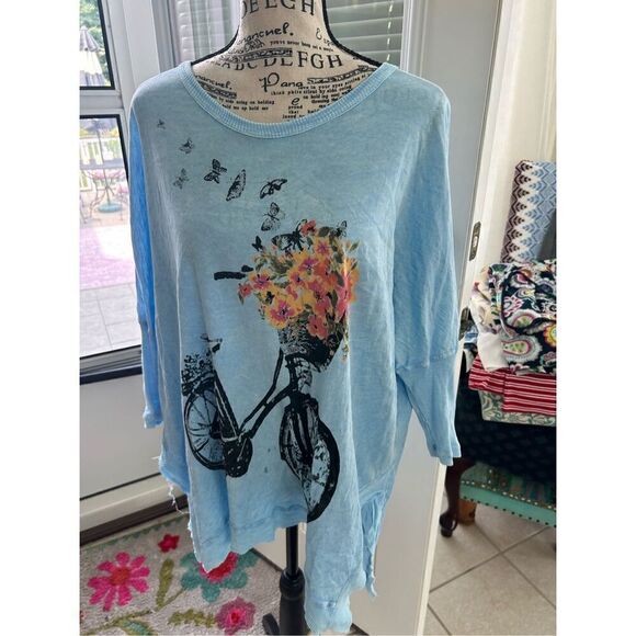 Jess & Jane - Bike Ride, Slub Dolman Sleeve Rib Tunic - Picture 4 of 7